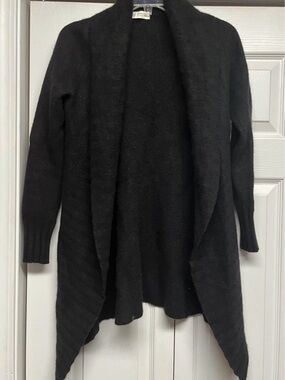 Kinross Black Open Drape Cardigan